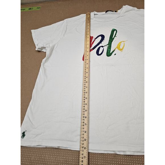Polo Ralph Lauren Men's White T-Shirt Short Sleeves Custom Size 2XL Big - Picture 7 of 8
